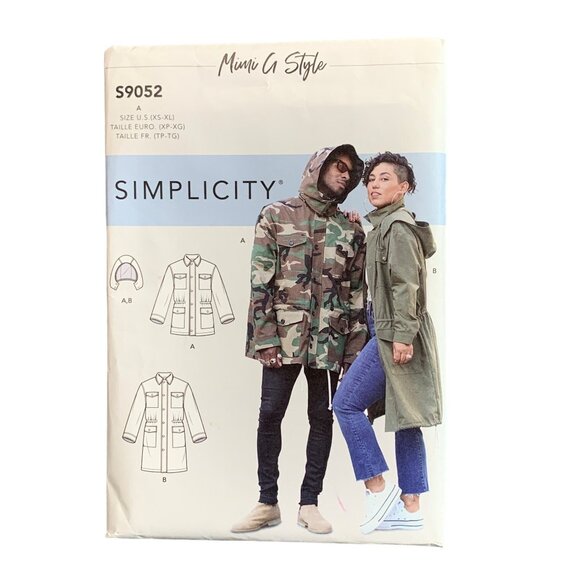 Simplicity Sewing Pattern S9052 Misses Mens Jacket with Detachable Hood - Picture 1 of 2